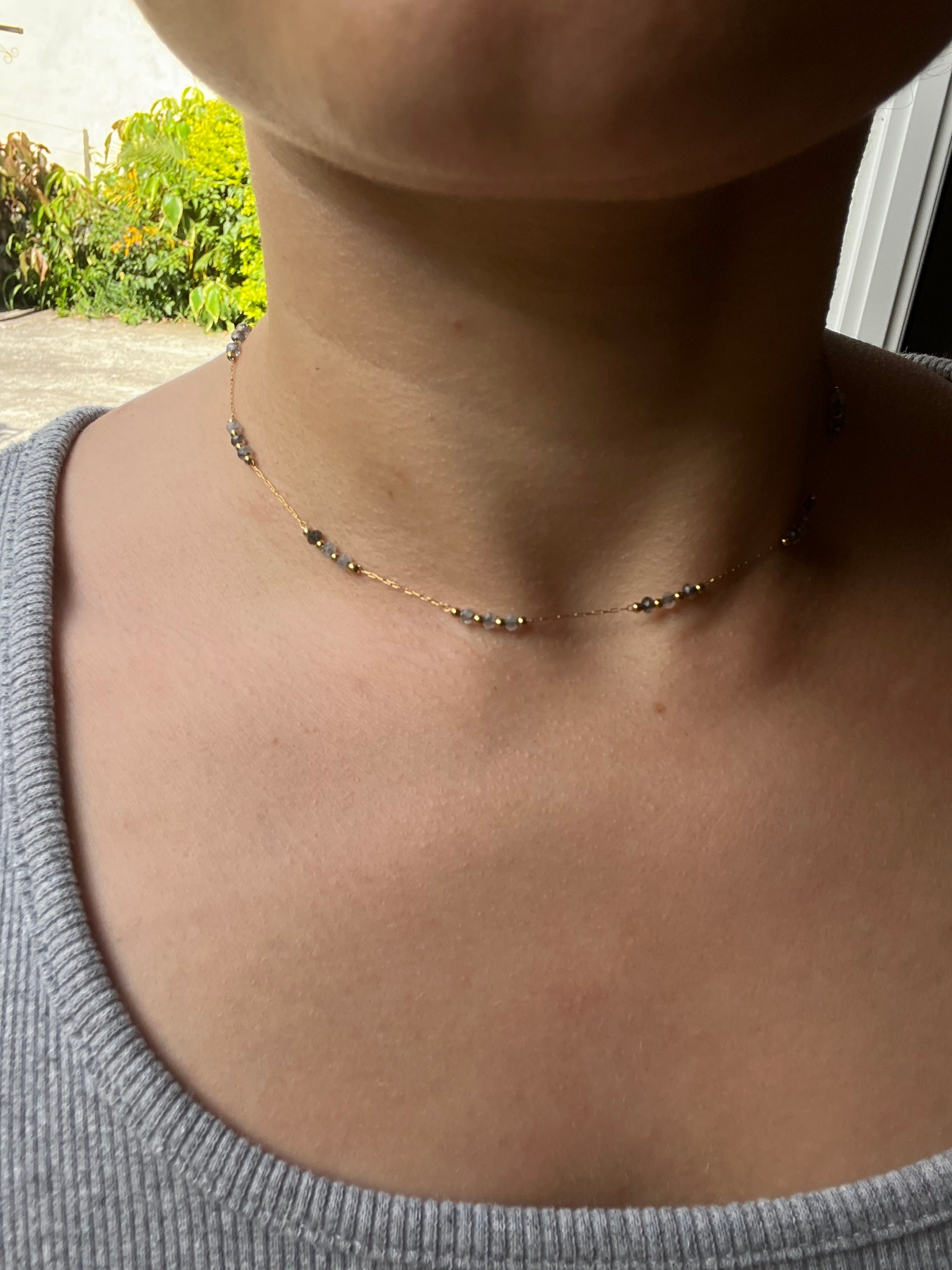 Collier Dark Pearls – acier inoxydable noir & perles foncées – bijou femme